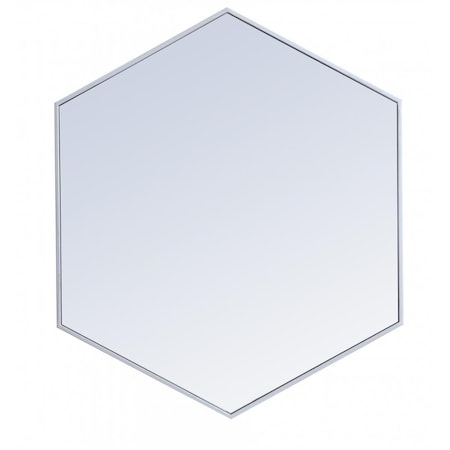 Blueprints 38 in. Metal Frame Hexagon Mirror in Silver - 37.125 x 31.25 x 0.16 in. BL2571244